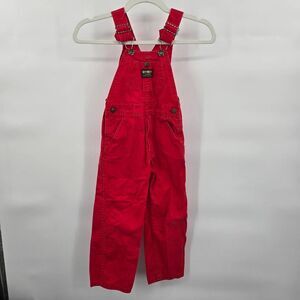 Vintage Oshkosh B'gosh Overalls Vesbak Size 5 Red